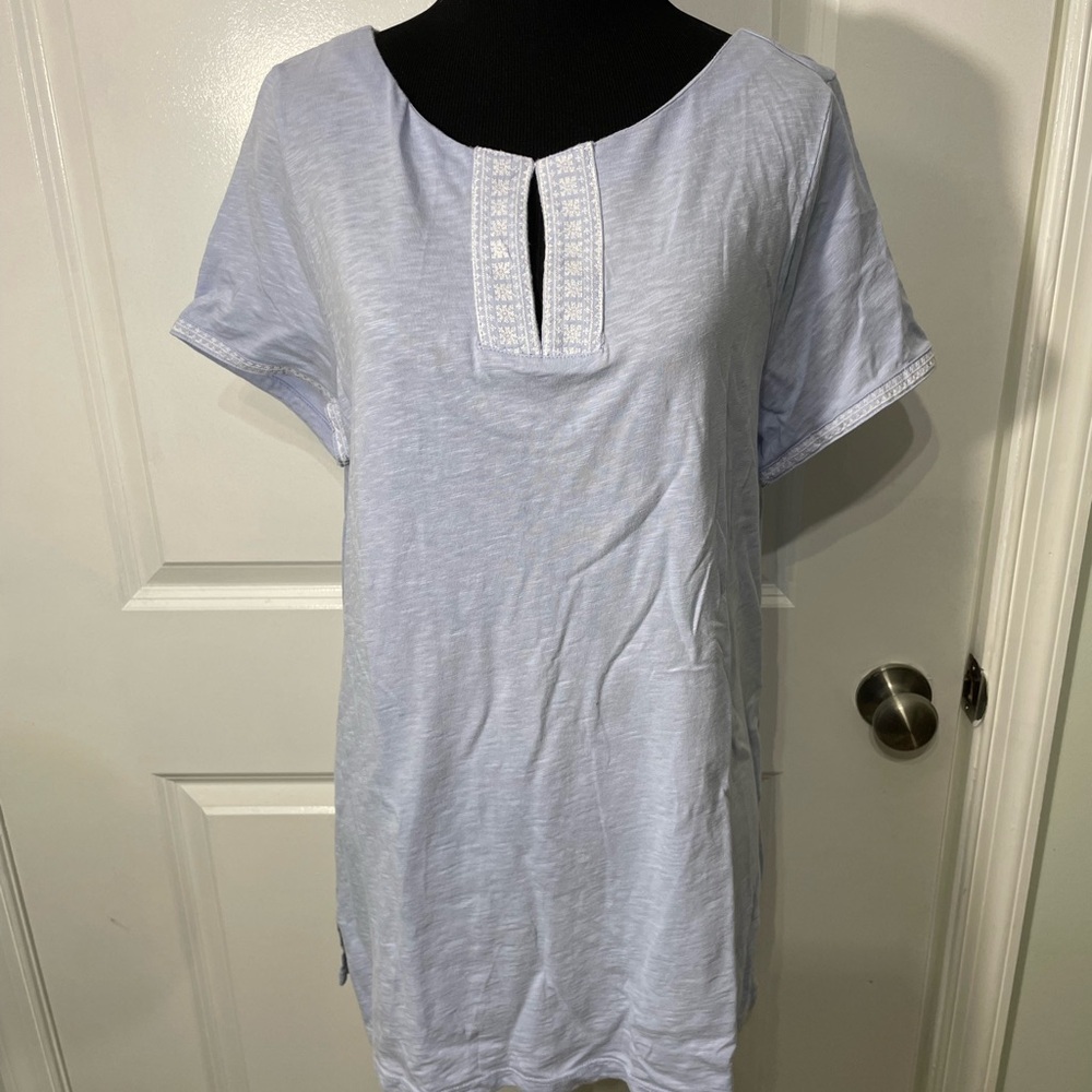 Talbots Light Blue Women's Top Blouse Size Large CB-AM